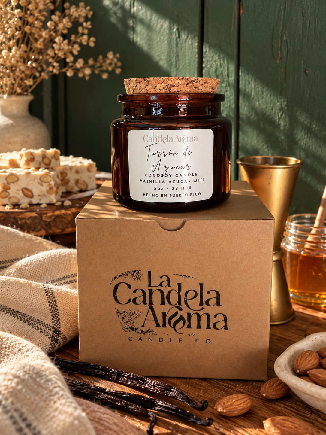Vela Turrón de Azúcar de la colección Cosecha, La Candela Aroma PR